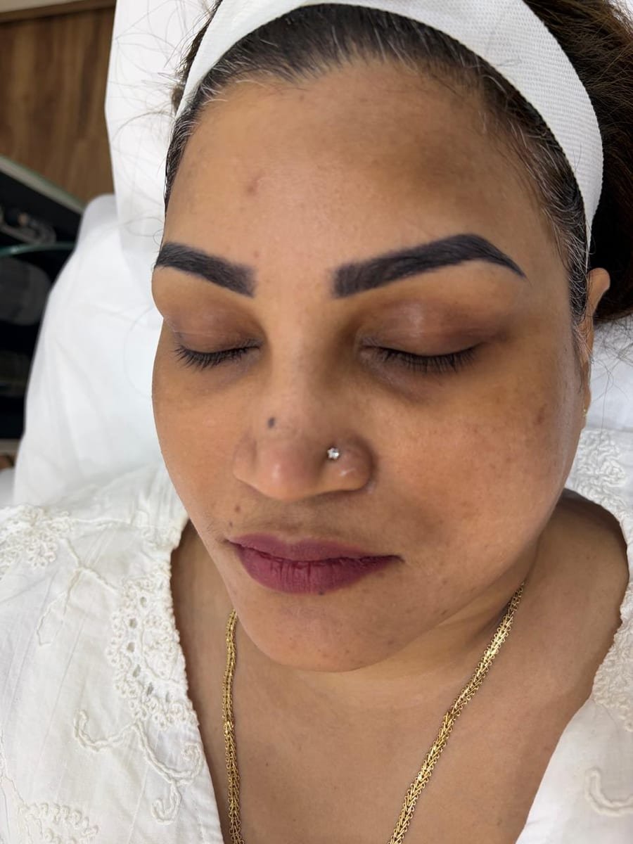 Semi-permanent brow microblading and natural facial enhancement by Rizwana Sayed at ABSOLUT AURAA